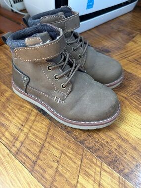 Kids Brown Ankle Boots - Comfortable Velcro & Lace Up